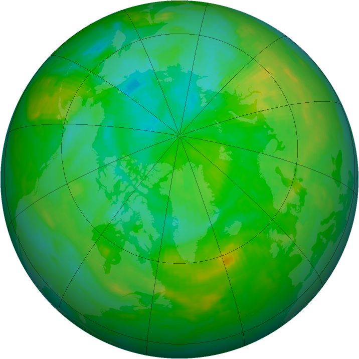 Arctic ozone map for 09 August 1980